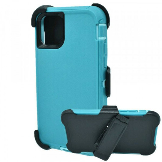 Premium Armor Heavy Duty Case with Clip for Apple iPhone 14 Pro 6.1 (Aqua Blue)