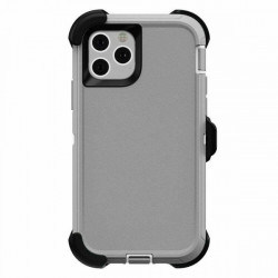 Premium Armor Heavy Duty Case with Clip for Apple iPhone 14 Plus 6.7 (Gray/White)
