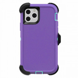 Premium Armor Heavy Duty Case with Clip for Apple iPhone 14 6.1 (Purple/Blue)