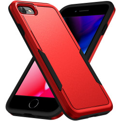 Heavy Duty Strong Armor Hybrid Trailblazer Case Cover for Apple iPhone 8 / 7, iPhone SE (2020/2022) (Red)