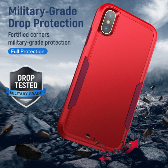 Heavy Duty Strong Armor Hybrid Trailblazer Case Cover for Apple iPhone XR (Black)