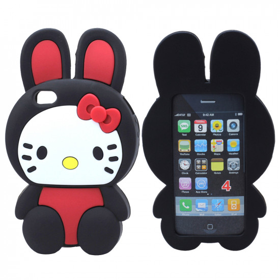 iPhone 4S/4 3D Hello Bunny Case (Black)