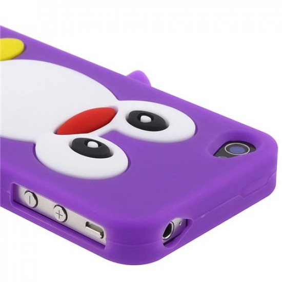 iPhone 4S/4 3D Penguin Case  (Purple)