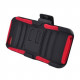 iPhone 5 Dual Hybrid Case with Stand and Holster Clip (Black-Red)