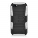 iPhone 5 Silicon+PC Dual Hybrid Case with Stand and Holster Clip (Black-White)