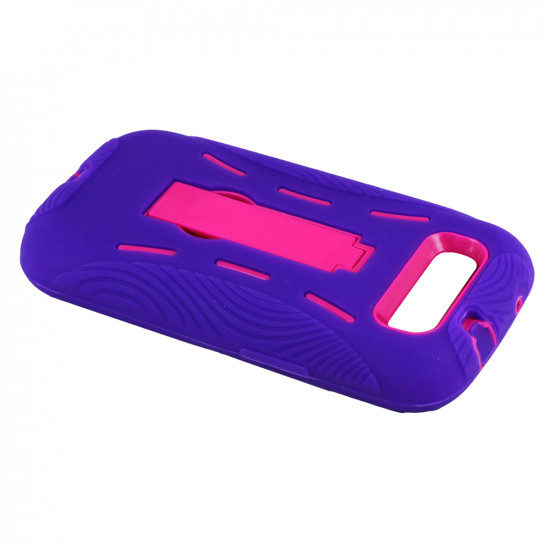 Samsung Galaxy S3 / i9300 Armor Hybrid Case with Kickstand (Purple-Hot Pink)