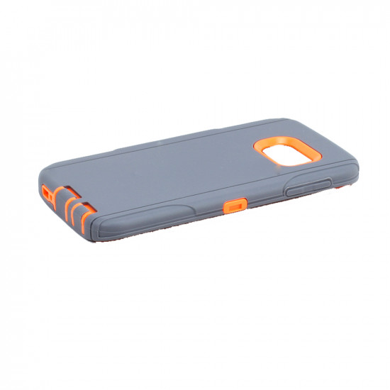 Samsung Galaxy S6 Edge Premium Armor Robot Case (Gray Orange)