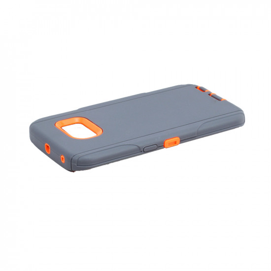 Samsung Galaxy S6 Edge Premium Armor Robot Case (Gray Orange)