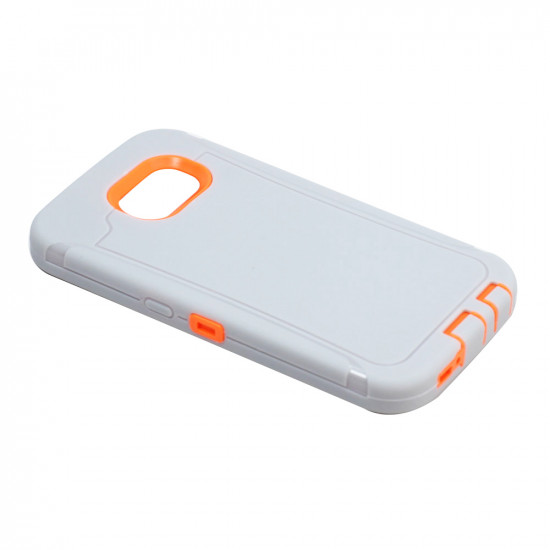 Samsung Galaxy S6 Armor Robot Case with Screen (Gray Orange)