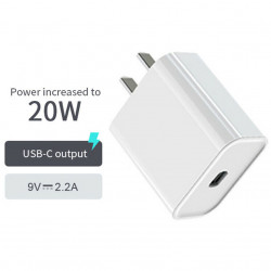 20W USB-C Fast Wall Charger - Power Delivery Adapter for iPad Pro, iPhone, Pixel, Galaxy & More - Efficient Powerport PD, Wall White