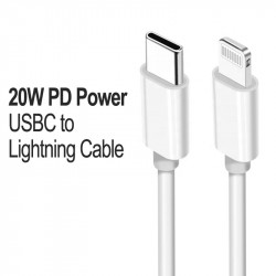 IP Lighting 20W PD Fast Charging USB-C to IP Lighting USB Cable 3FT for iPhone, iDevices - High-Speed, Durable (White)