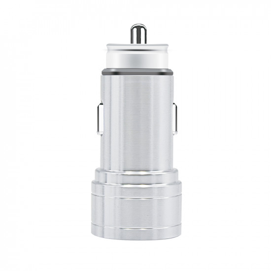 Dual Port 3.1A USB Car Charger Adapter - High-Speed Charging for Power Stations, Compatible with Multiple Devices - Durable Design (Silver)