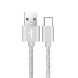 6FT Durable Type-C / USB-C Charging Cable, Power Station Compatible, High-Speed Data Transfer, Robust Design (Silver)