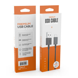 Type C 2.1A Strong USB Cable | Premium 3FT | Fast Charging & Durable Cord | Compatible with Multiple Phone Brands (Black)
