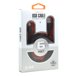 IP 2.4A Lighting 6FT USB Cable - Heavy Duty, Durable, Fast Charge & Sync, Perfect for All Devices (Black)
