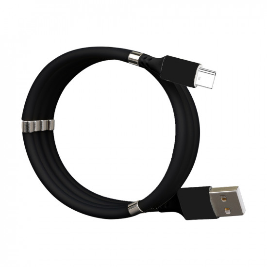 Fast Charging Magnetic iPhone Cable - Tangle-Free, Easy Storage, Durable Material, Ideal for All iDevices (Black)