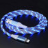 2.4A RGB LED Light Durable USB Cable for iPhone IOS Lighting, 3FT - High-Speed Charging & Data Sync Cable (Blue)