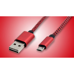 Micro 2A USB V8V9 Cable 3FT | Eco-Friendly Braided Design | Fast Charging Data Sync for Samsung, LG, Google, and More (Red)