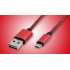 Micro 2A USB V8V9 Cable 3FT | Eco-Friendly Braided Design | Fast Charging Data Sync for Samsung, LG, Google, and More (Red)