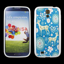 Samsung Galaxy S4 Flower Deer Design Gummy Case