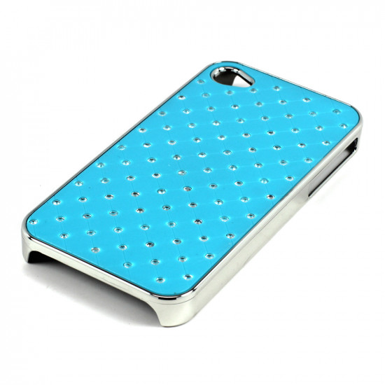 iPhone 4 4S  Star Diamond Chrome Case (Blue)