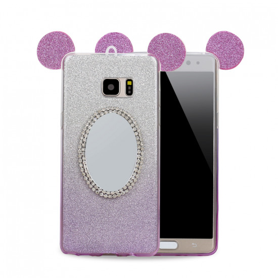 Galaxy Note FE / Note Fan Edition / Note 7 Minnie Diamond Star Mirror Case (Purple)