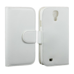 Samsung Galaxy S4 Simple Flip Leather Wallet Case with Stand (White)