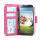 Samsung Galaxy S4 Simple Flip Leather Wallet Case with Stand (Hot-Pink)