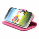 Samsung Galaxy S4 Simple Flip Leather Wallet Case with Stand (Hot-Pink)