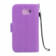 Samsung Galaxy S6 Classic Flip Leather Wallet Case with Strap (Purple)