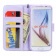 Samsung Galaxy S6 Quilted Flip Leather Wallet Case with Strap (Purple)