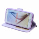 Samsung Galaxy S6 Quilted Flip Leather Wallet Case with Strap (Purple)