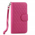 Samsung Galaxy Note 4 Quilted Flip Leather Wallet Case w Stand and Strap (Hot Pink)