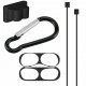 5 in 1 Accessories Kits Silicone Cover with Ear Hook Grips / Staps / Clip / Skin / Tips for [Airpods Pro] Charging Case (Black)