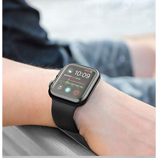Apple Watch Series 6 / SE / 5 / 4 Hard Full Body Case with Tempered Glass 44MM (Matte Silver)
