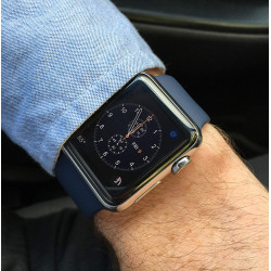 Pro Soft Silicone Sport Strap Wristband Replacement for Apple Watch Series 6 / SE / 5 / 4 / 3 / 2 / 1 Sport - 44MM / 42MM (Navy Blue)