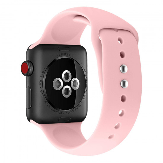 Pro Soft Silicone Sport Strap Wristband Replacement for Apple Watch Series 6 / SE / 5 / 4 / 3 / 2 / 1 Sport - 40MM / 38MM (Pink)