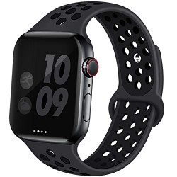 Breathable Sport Strap Wristband Replacement for Apple Watch Series 6 / SE / 5 / 4 / 3 / 2 / 1 Sport - 40MM / 38MM (Black Black)
