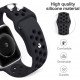 Breathable Sport Strap Wristband Replacement for Apple Watch Series 6 / SE / 5 / 4 / 3 / 2 / 1 Sport - 44MM / 42MM (Black Black)