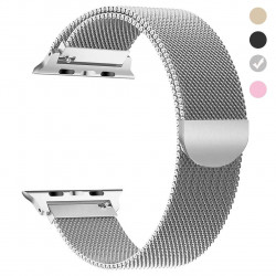 Stainless Steel Magnetic Milanese Loop Strap Wristband Replacement for Apple Watch Series 6 / SE / 5 / 4 / 3 / 2 / 1 Sport - 44MM / 42MM (Silver)