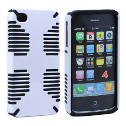 iPhone 4 4S Hybrid Grip Case (White-Black)