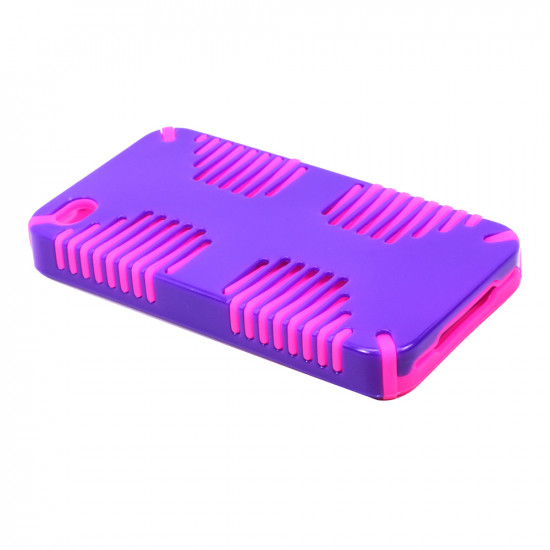 iPhone 4 4S Hybrid Grip Case (Purple-Hotpink)