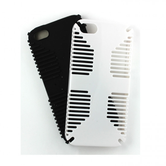 iPhone 4 4S Hybrid Grip Case (White-Black)