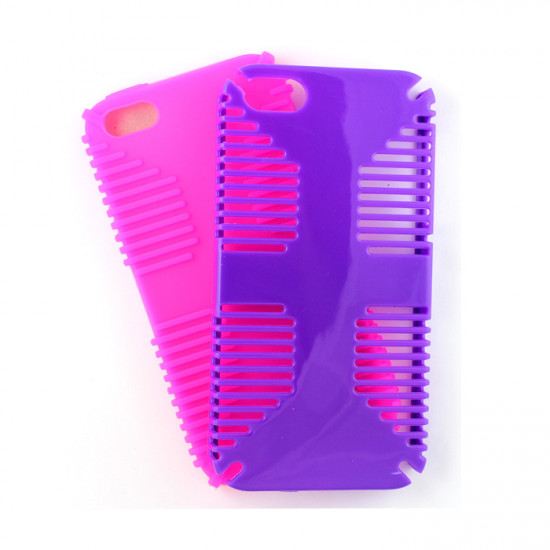 iPhone 4 4S Hybrid Grip Case (Purple-Hotpink)