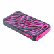 iPhone 4 4S Zebra Hybrid Case (Black-Hot Pink)