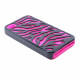 iPhone 4 4S Zebra Hybrid Case (Black-Hot Pink)