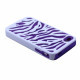 iPhone 4 4S Zebra Hybrid Case (White-Purple)