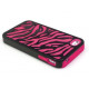 iPhone 4 4S Zebra Hybrid Case (Black-Hot Pink)