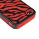 iPhone 4 4S Zebra Hybrid Case (Black-Red)