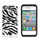 iPhone 4 4S Zebra Hybrid Case (Black-White)